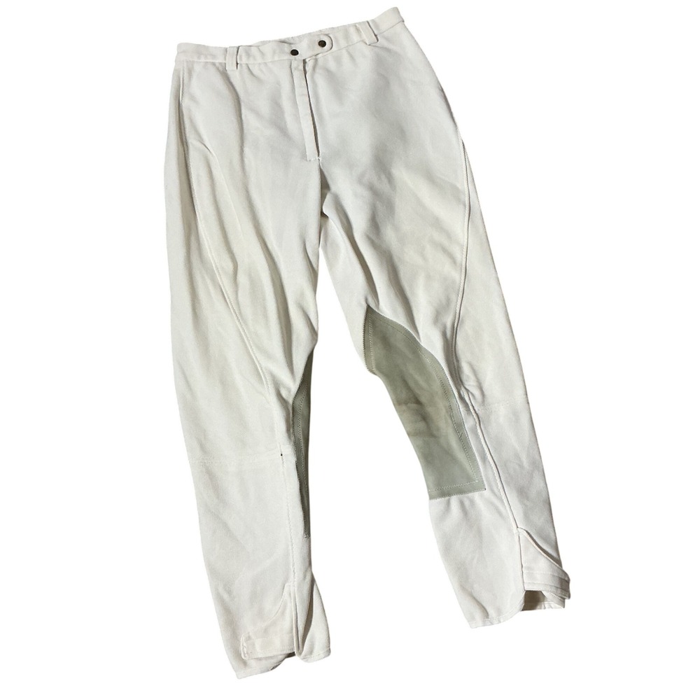 Harry Hall Vintage Equestrian Breeches Womens 30R White Riding Pants Knee Patch